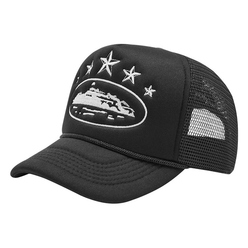 Corteiz 5 Starz Alcatraz Trucker Black - 05kikxs