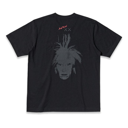 KAWS x Uniqlo Warhol UT Graphic T-shirt Black Big Head Back - 05kikxs