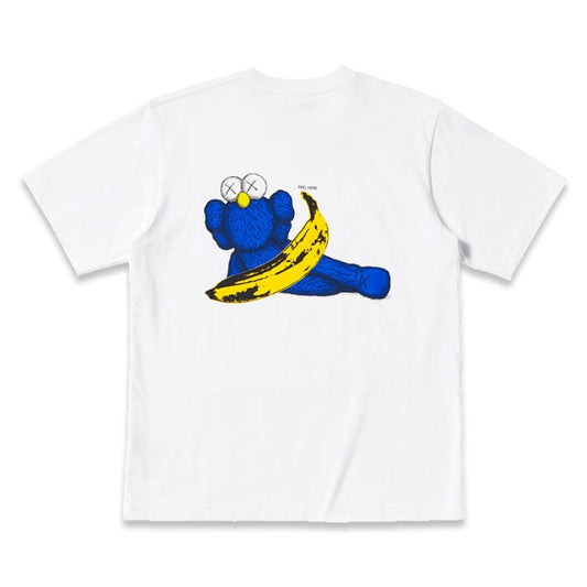 KAWS x Uniqlo Warhol UT Graphic T-shirt White Blue Banana - 05kikxs